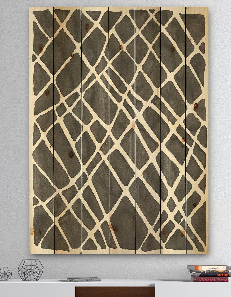 DesignQ Minimalist Graphics V - Transitional Print on Natural Pine Wood