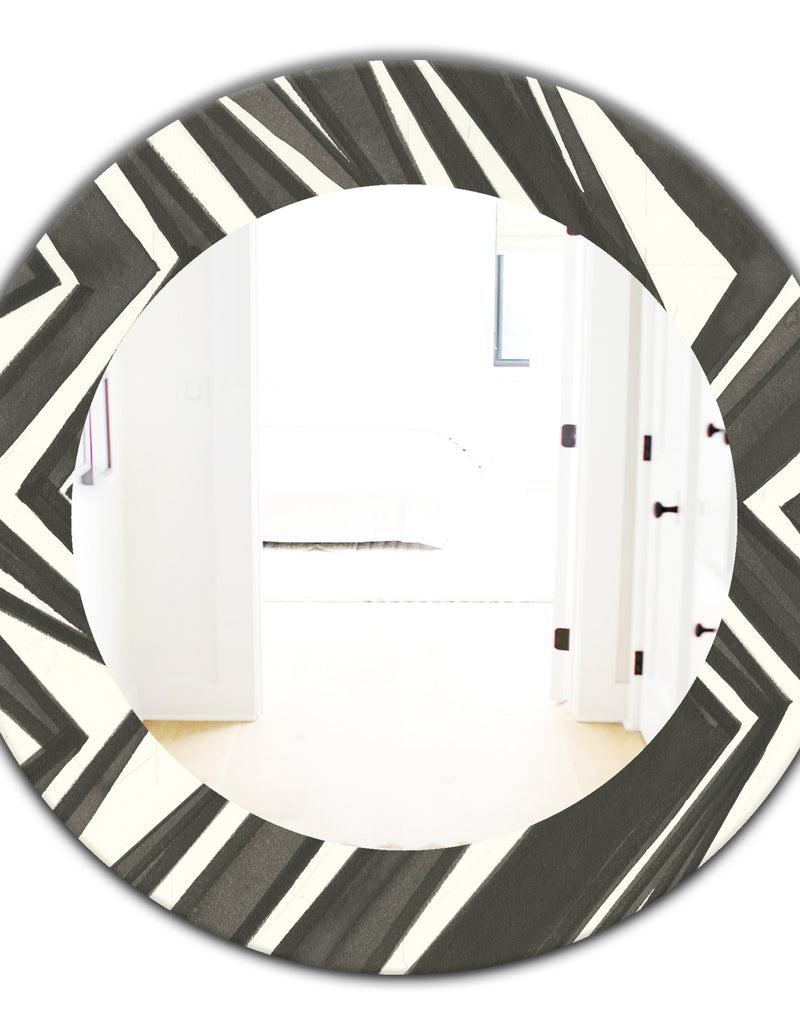 DesignQ Minimalist Graphics VI - Mid-Century Mirror - Oval Or Round Wall Mirror