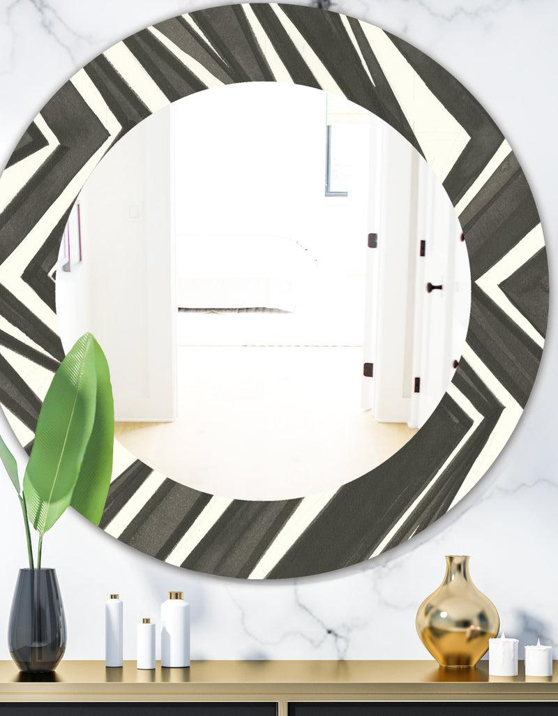 DesignQ Minimalist Graphics VI - Mid-Century Mirror - Oval or Round Wall Mirror