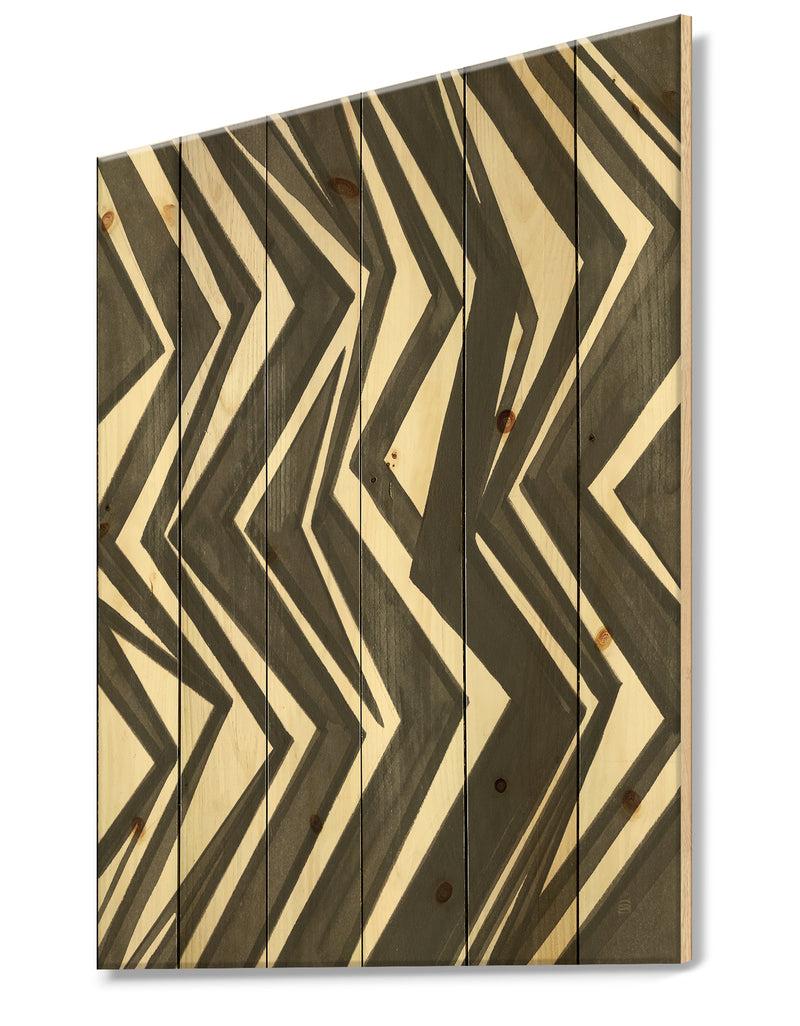 DesignQ Minimalist Graphics VI - Transitional Print On Natural Pine Wood