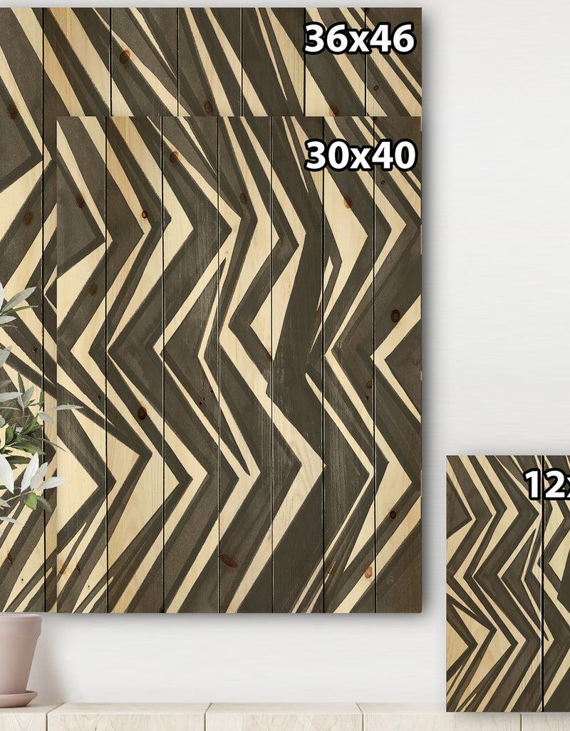 DesignQ Minimalist Graphics VI - Transitional Print On Natural Pine Wood