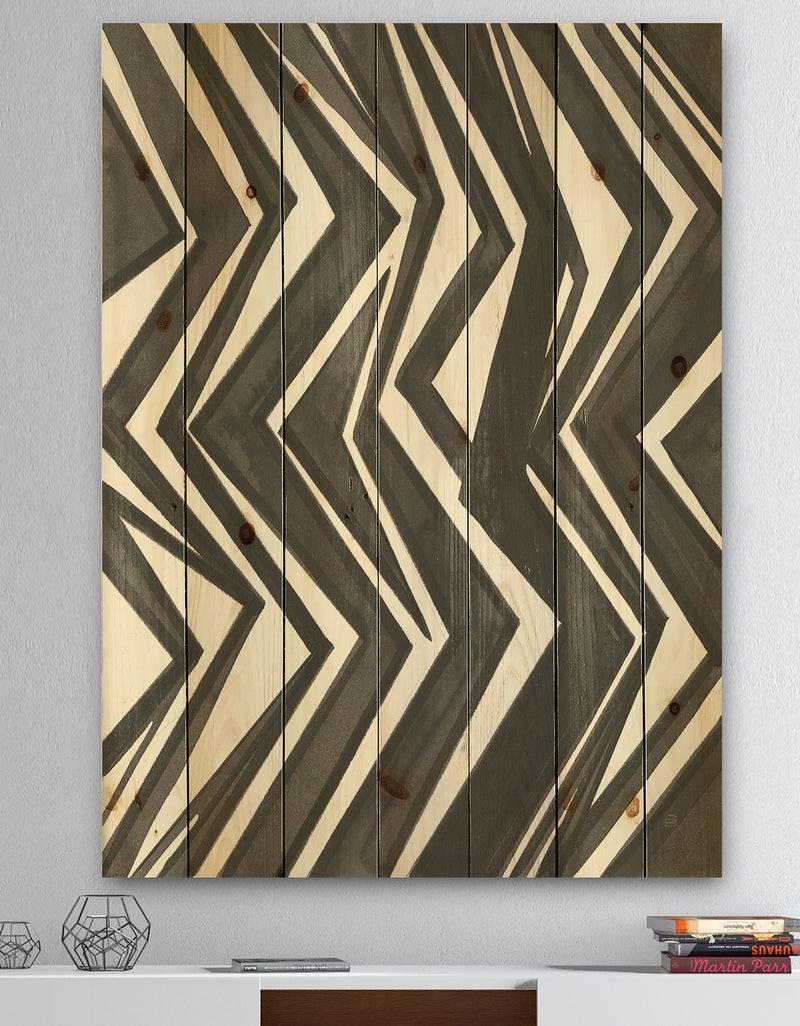 DesignQ Minimalist Graphics VI - Transitional Print on Natural Pine Wood