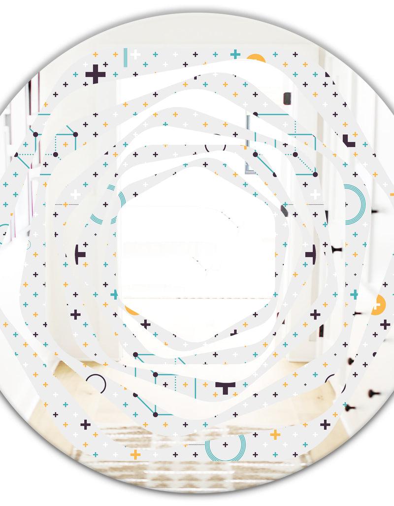 DesignQ Minimalistic Geometric Elements - Modern Round Or Oval Wall Mirror - Whirl
