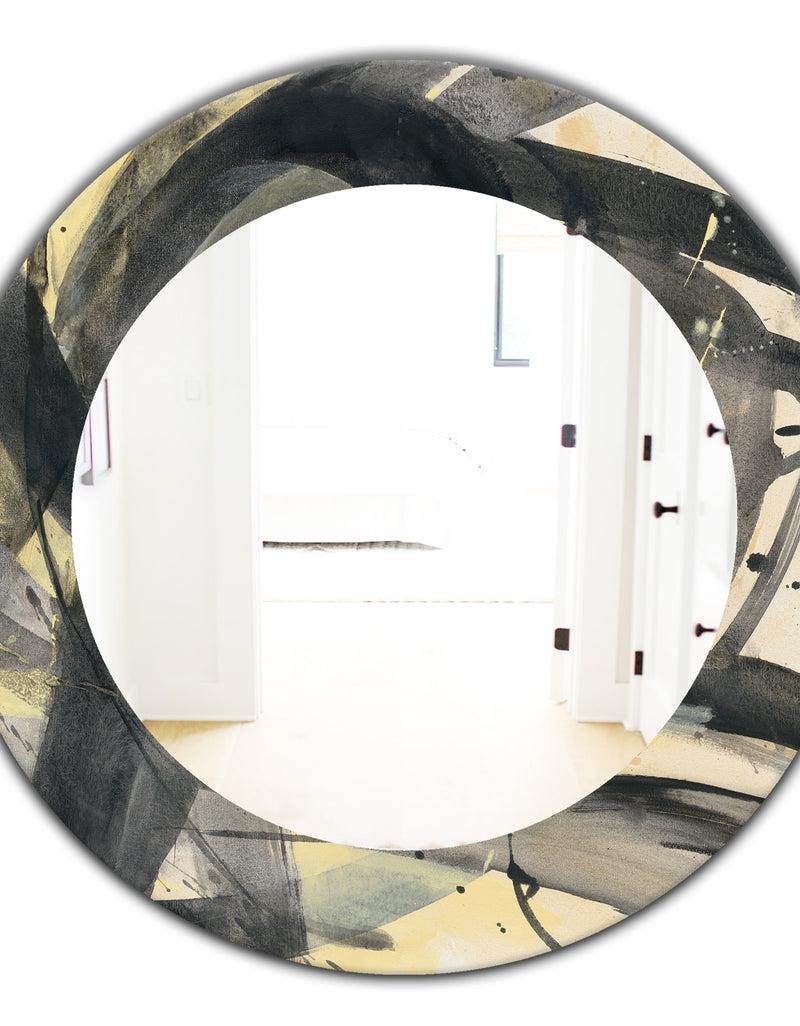 DesignQ Minimalistic Roller IV - Mid-Century Mirror - Oval Or Round Wall Mirror