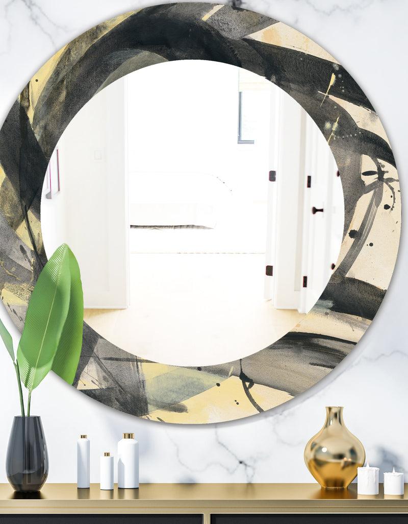 DesignQ Minimalistic Roller IV - Mid-Century Mirror - Oval or Round Wall Mirror