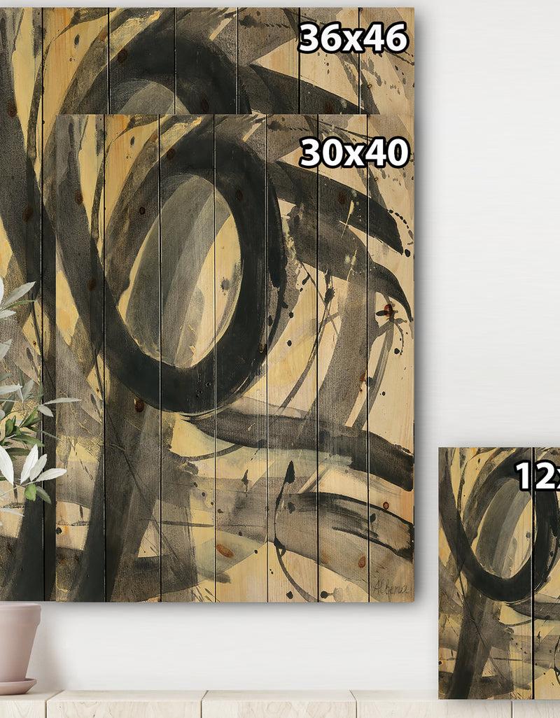 DesignQ Minimalistic Roller IV - Mid-Century Modern Print On Natural Pine Wood