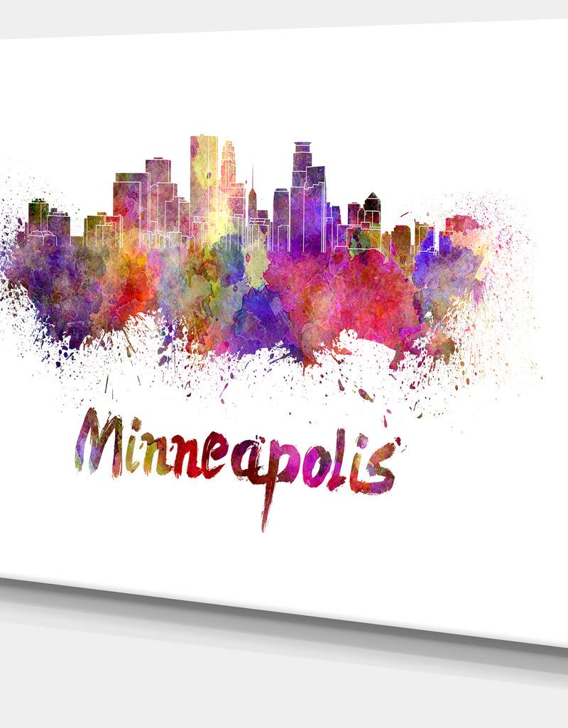 DesignQ Minneapolis Skyline - Cityscape Canvas Art Print