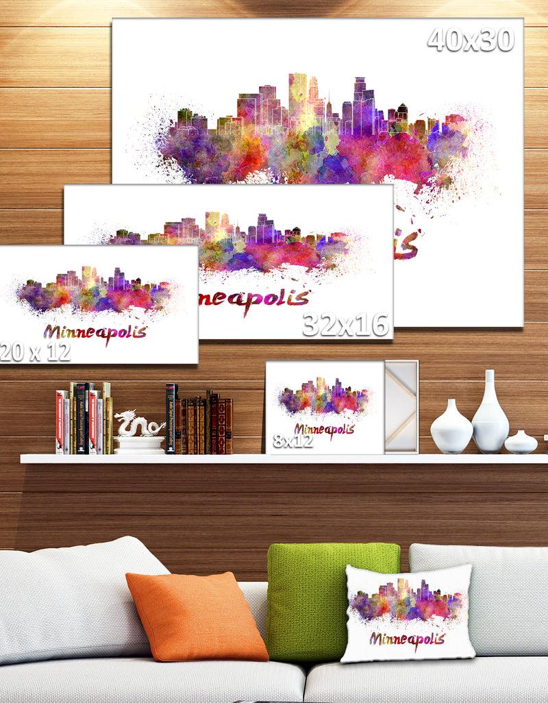 DesignQ Minneapolis Skyline - Cityscape Canvas Art Print
