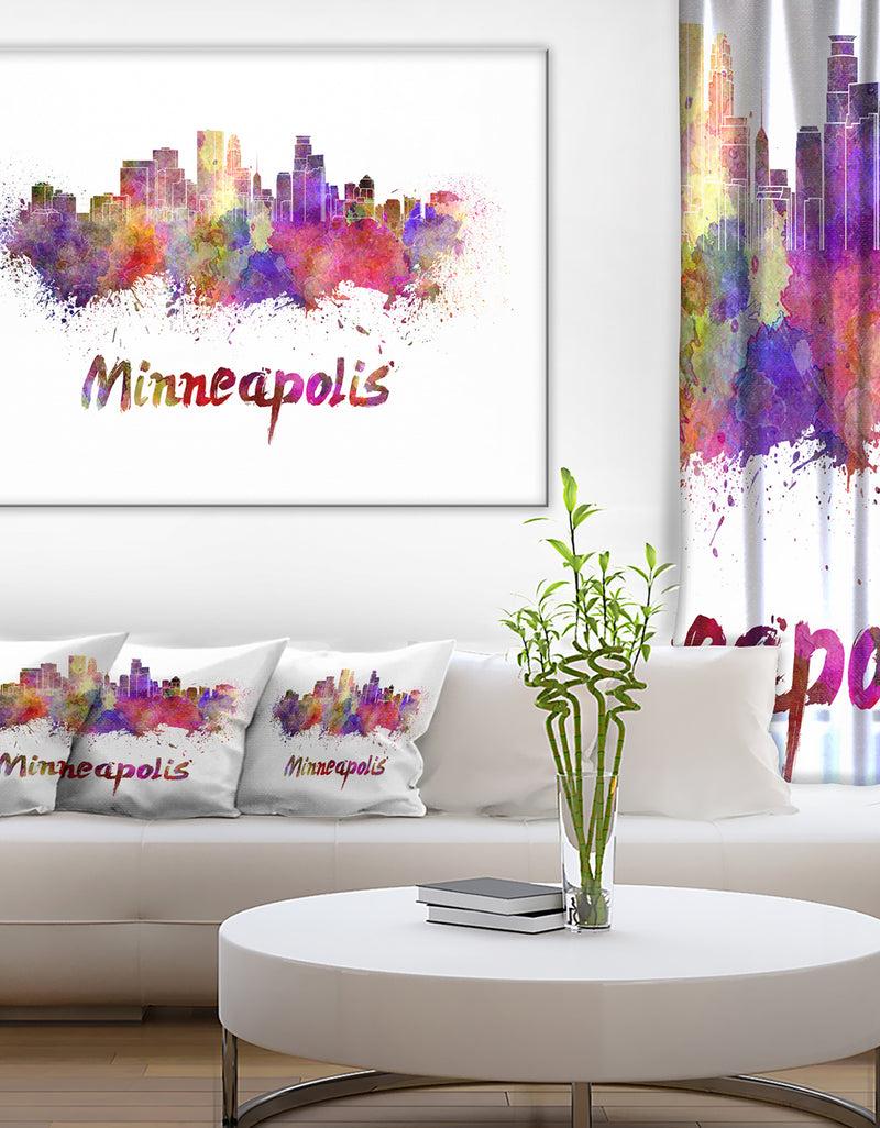 DesignQ Minneapolis Skyline - Cityscape Canvas Art Print