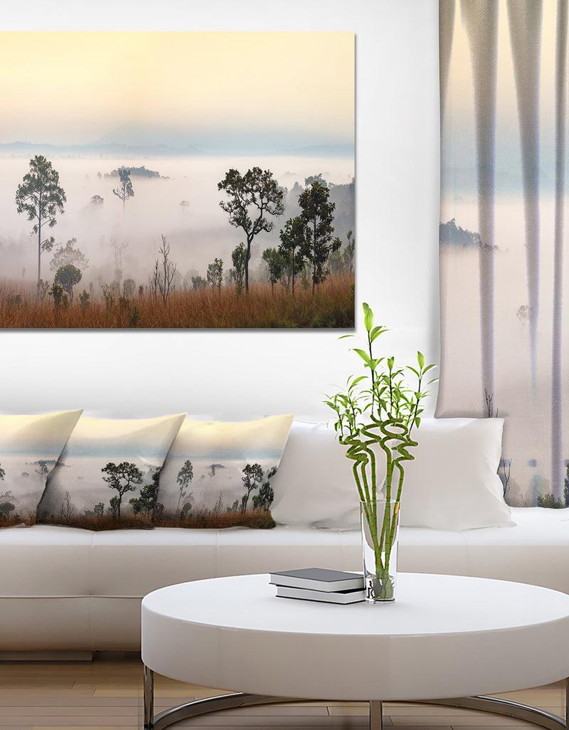 DesignQ Misty Morning Panorama - Modern Landscpae Wall Art