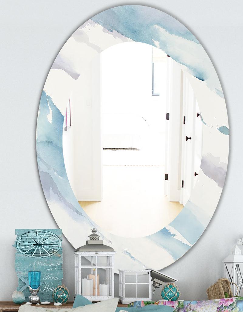 DesignQ Modern Abstract Drift - Traditional Mirror - Oval Or Round Wall Mirror