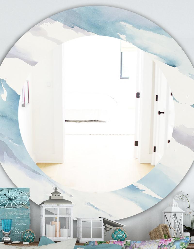 DesignQ Modern Abstract Drift - Traditional Mirror - Oval or Round Wall Mirror