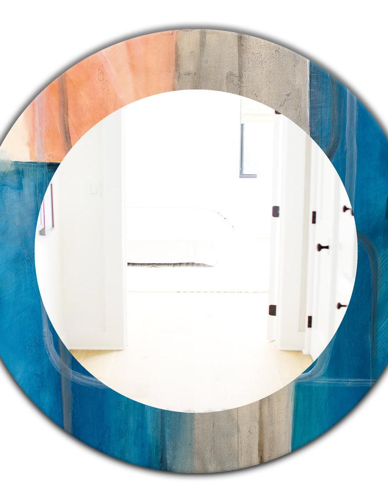 DesignQ Modern Simply Blue - Modern Mirror - Oval Or Round Wall Mirror