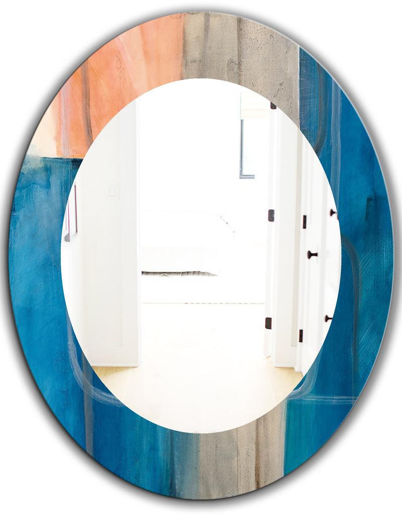 DesignQ Modern Simply Blue - Modern Mirror - Oval Or Round Wall Mirror