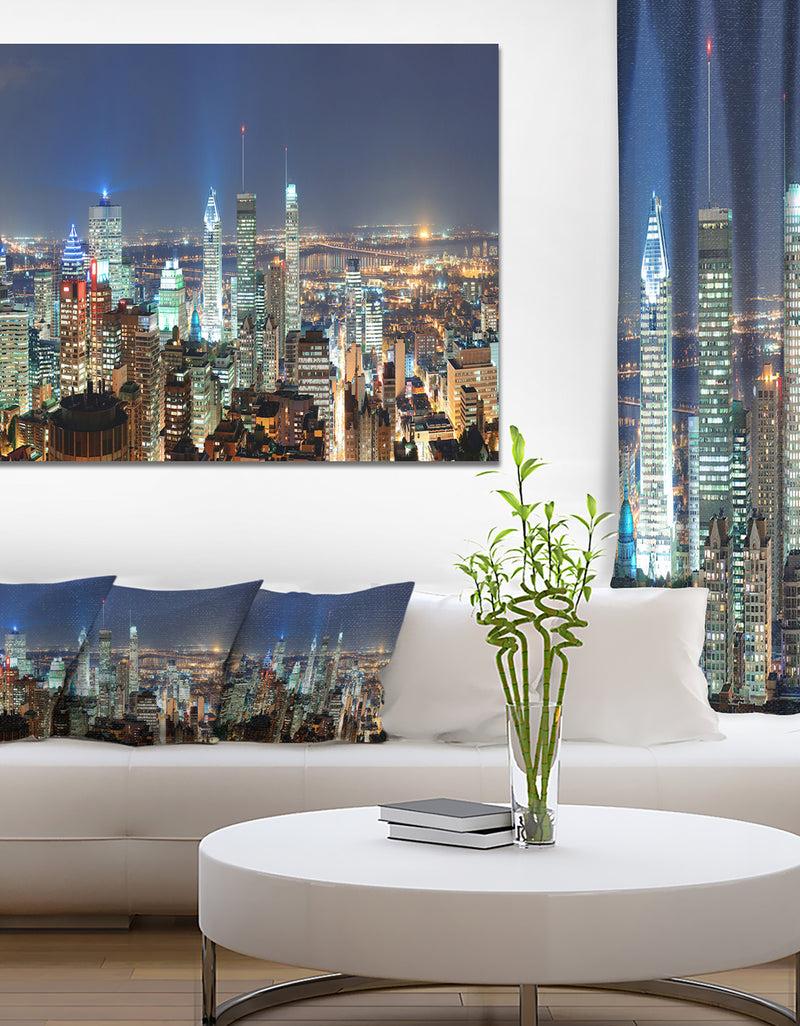 DesignQ Montreal at Dusk Panorama - Extra Large Landscape Canvas Art Print