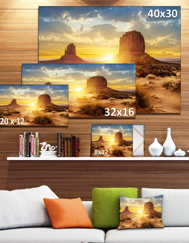DesignQ Monument Valley At Sunset Landscape Canvas Art Print