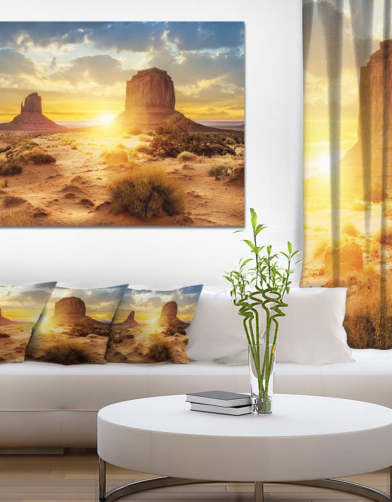 DesignQ Monument Valley At Sunset Landscape Canvas Art Print