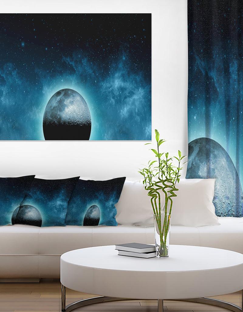 DesignQ Moon In the Front of Galaxies - Extra Large Wall Art Landscape