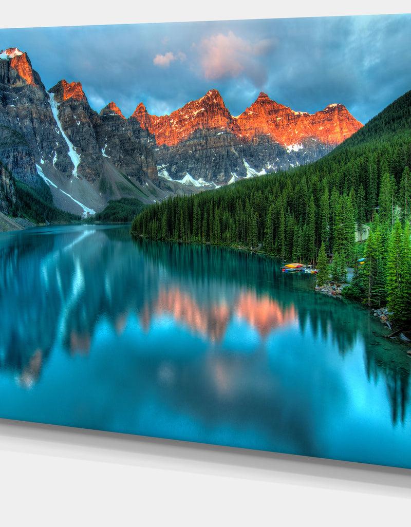DesignQ Moraine Lake Sunrise - Landscape Photography Canvas Print