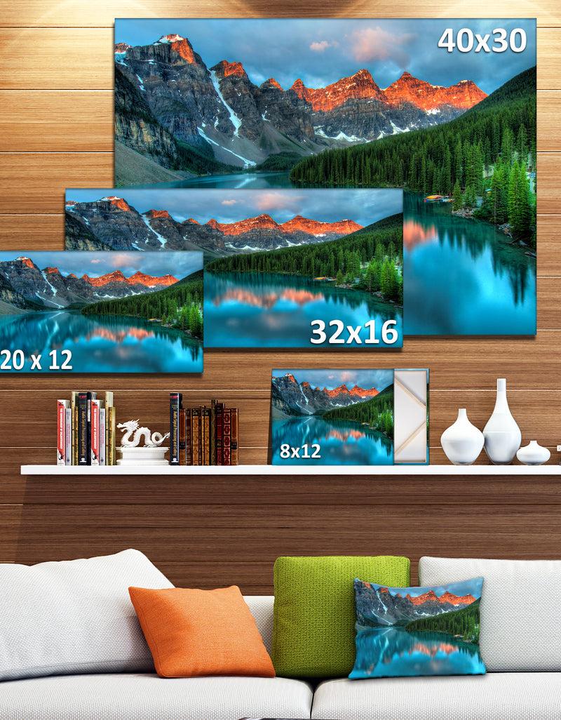 DesignQ Moraine Lake Sunrise - Landscape Photography Canvas Print