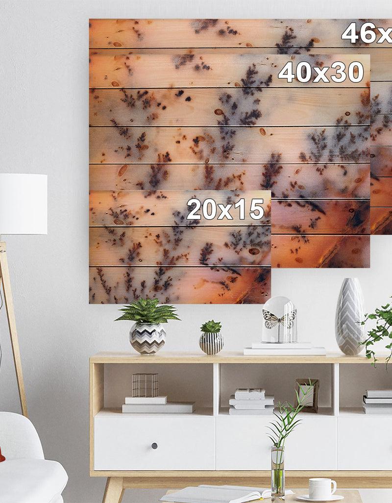 DesignQ Moss Agate Cream -Stone Print On Natural Pine Wood