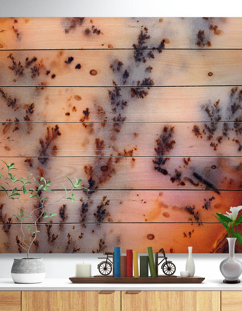 DesignQ Moss Agate cream -Stone Print on Natural Pine Wood