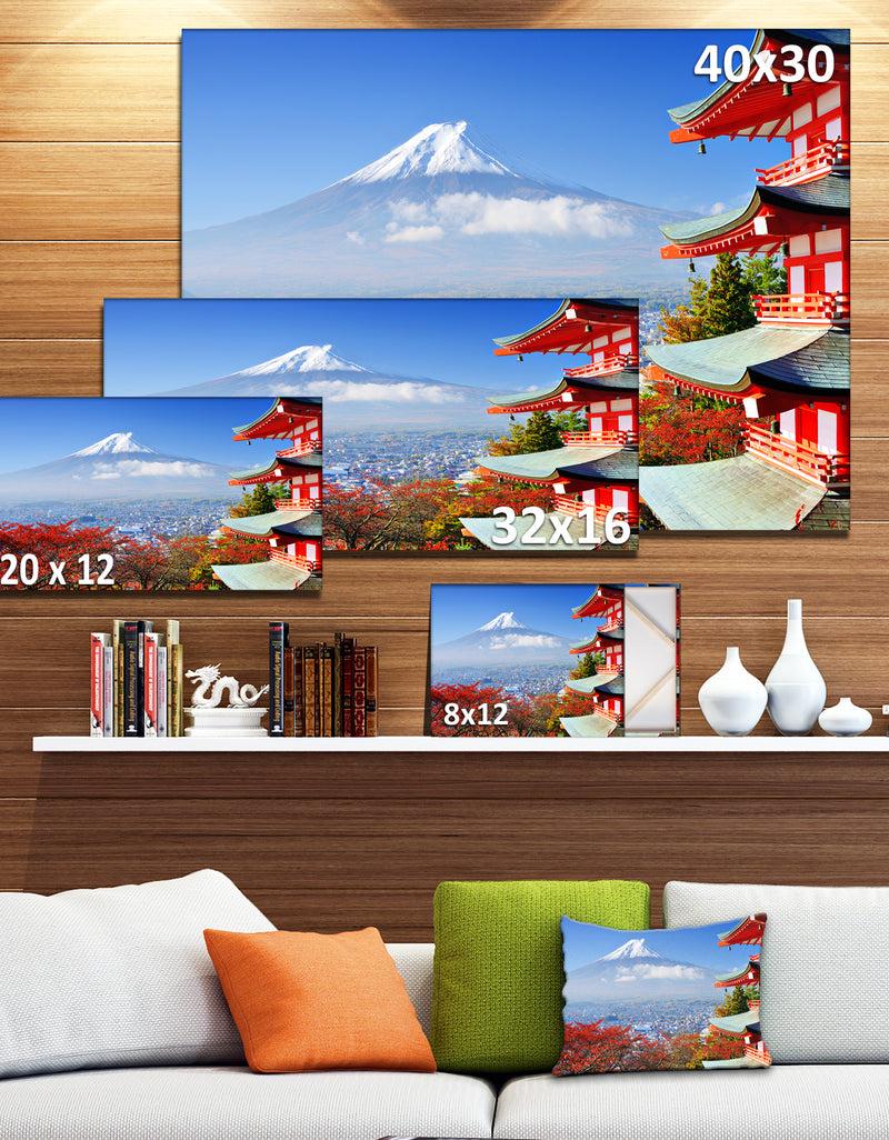 DesignQ Mount Fuji With Fall Colors - Landscape Wall Artwork