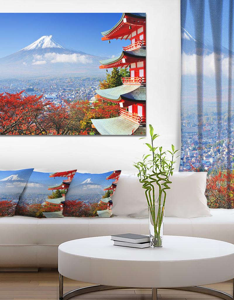 DesignQ Mount Fuji With Fall Colors - Landscape Wall Artwork