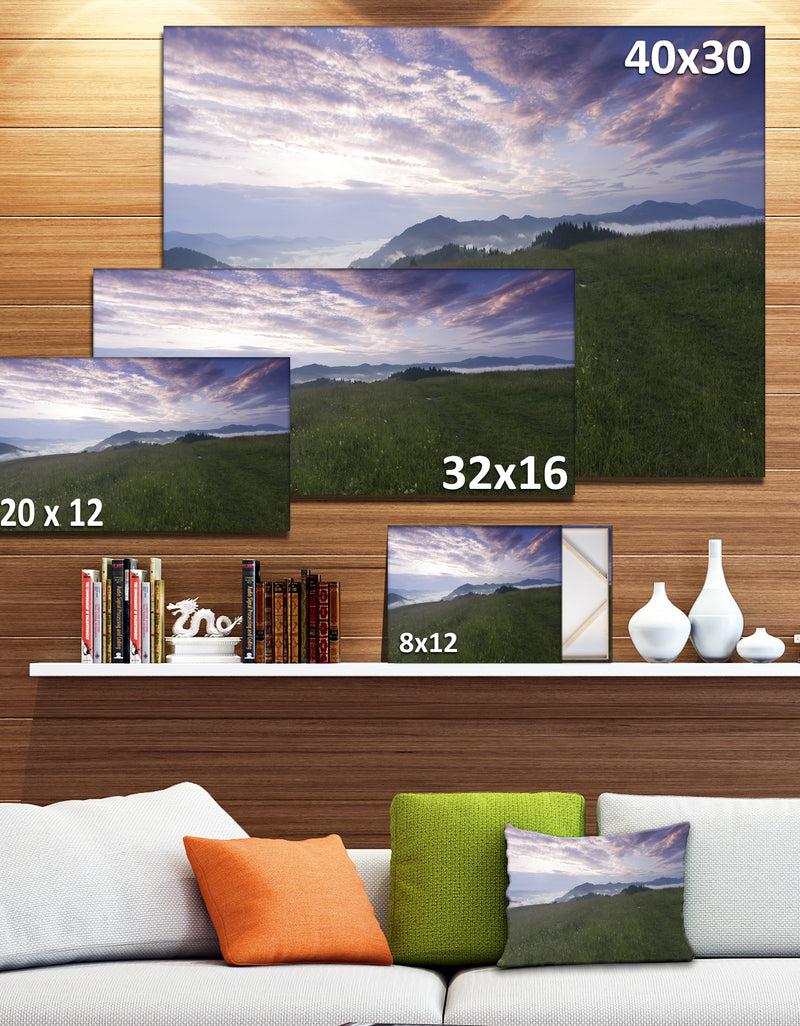 DesignQ Mountain Plateau At Evening - Landscape Canvas Wall Artwork