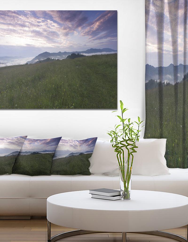 DesignQ Mountain Plateau at Evening - Landscape Canvas Wall Artwork