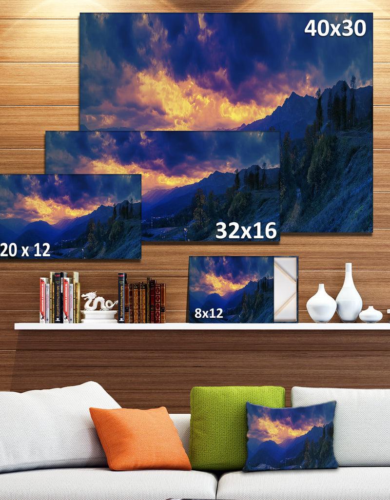 DesignQ Mountains Peaks Of Caucasus Hills - Landscape Artwork Canvas