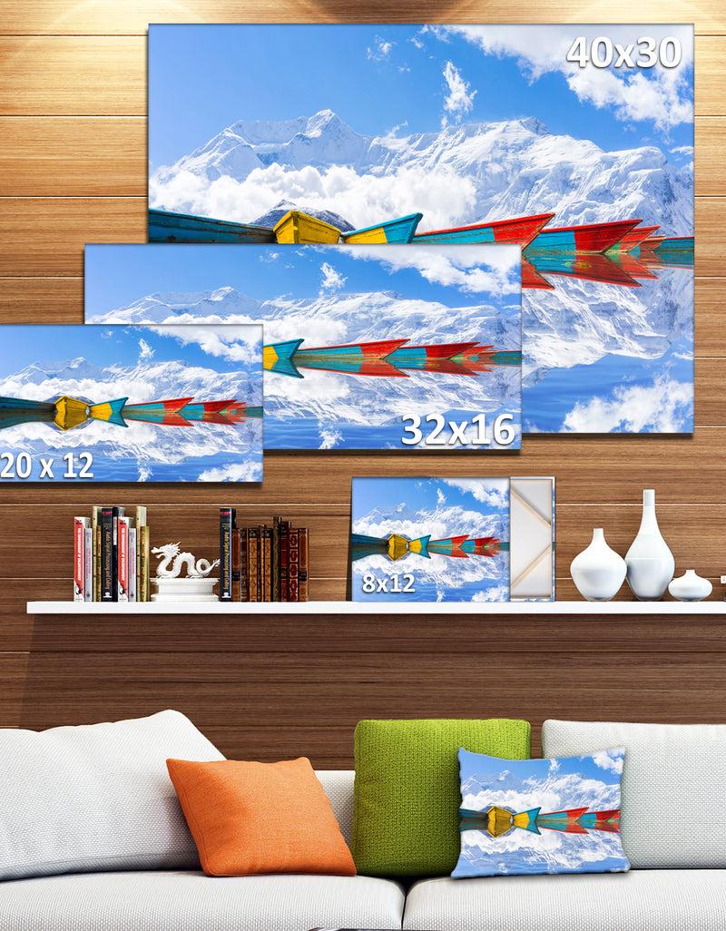 DesignQ Moving Colorful Boats In Lake - Boat Canvas Artwork