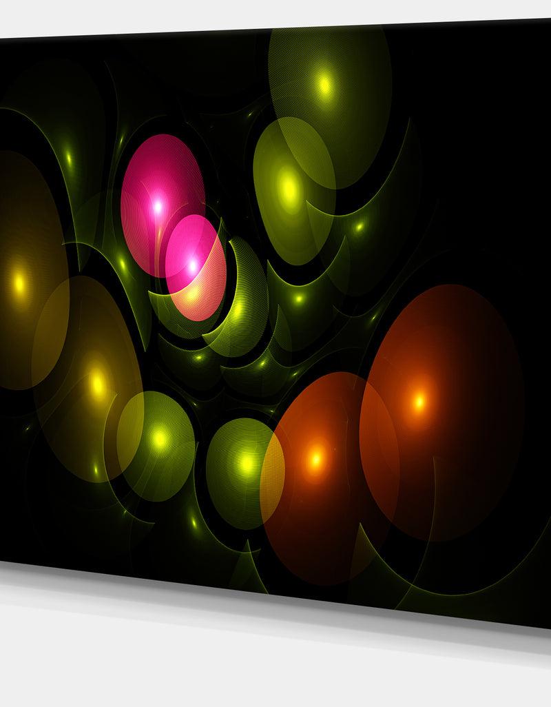 DesignQ Multi-Color 3D Surreal Circles - Abstract Wall Art Canvas