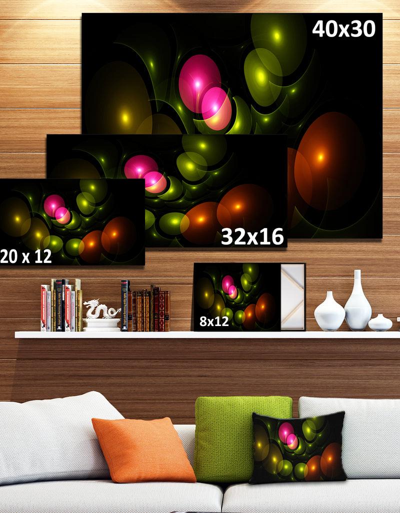 DesignQ Multi-Color 3D Surreal Circles - Abstract Wall Art Canvas
