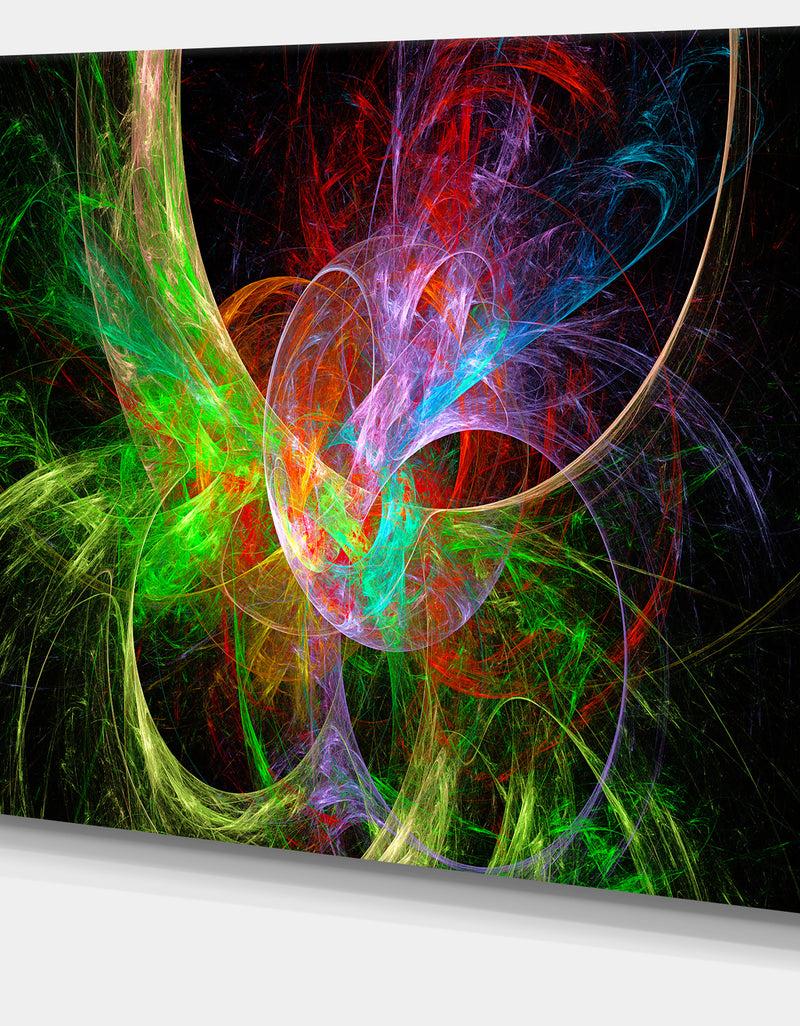 DesignQ Multi-Color Fractal Large Design - Large Glossy Canvas Art Print