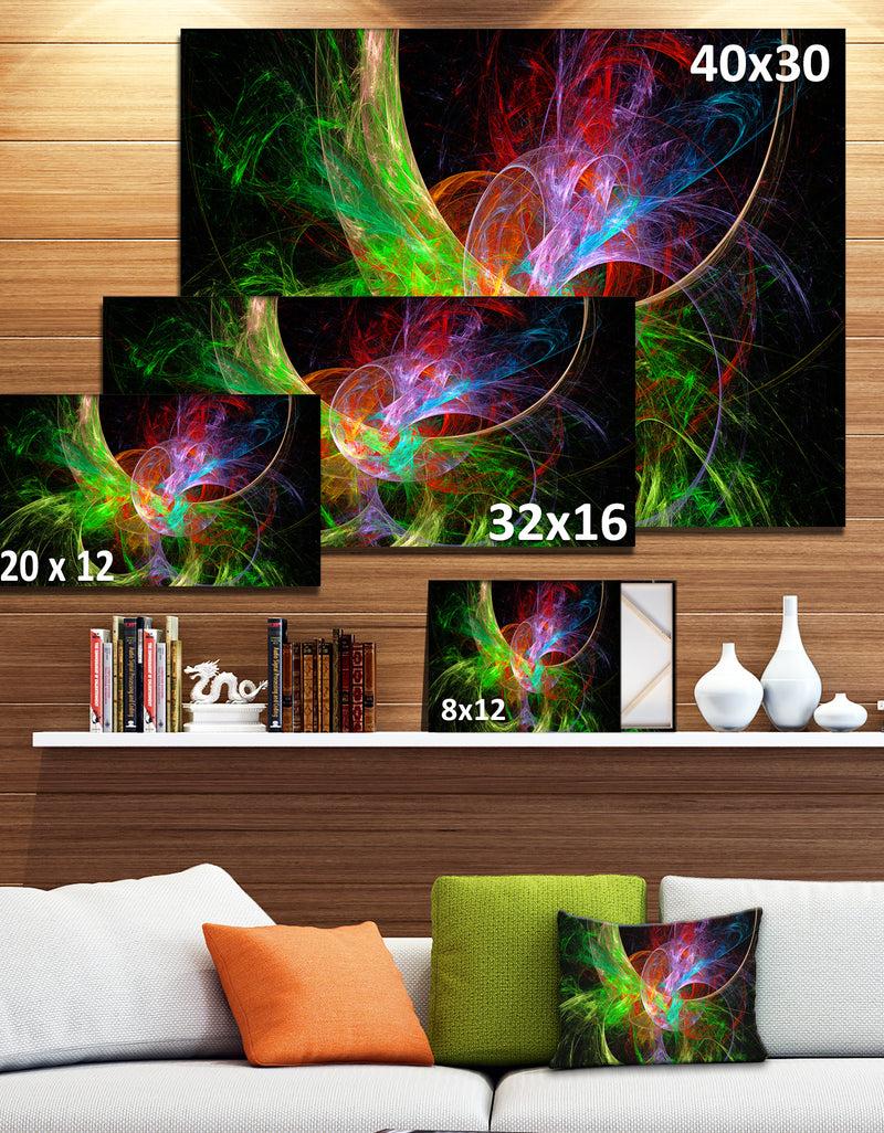 DesignQ Multi-Color Fractal Large Design - Large Glossy Canvas Art Print