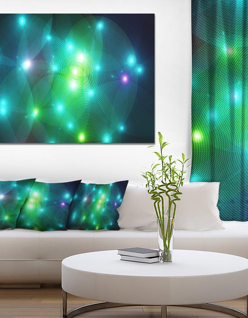 DesignQ Multi-Color Fractal Lights in Fog - Extra Large Abstract Canvas Art Print Canvas