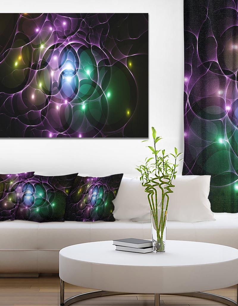 DesignQ Multi-Color Fractal Space Circles - Extra Large Abstract Canvas Art Print