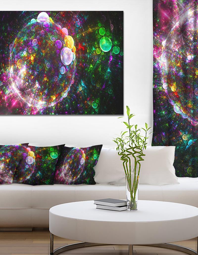 DesignQ Multi-Color Fractal Spherical Bubbles - Extra Large Canvas Art Print