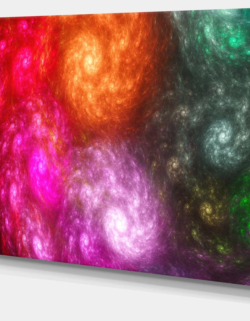 DesignQ Multi-Color Rotating Galaxies - Extra Large Abstract Canvas Wall Art