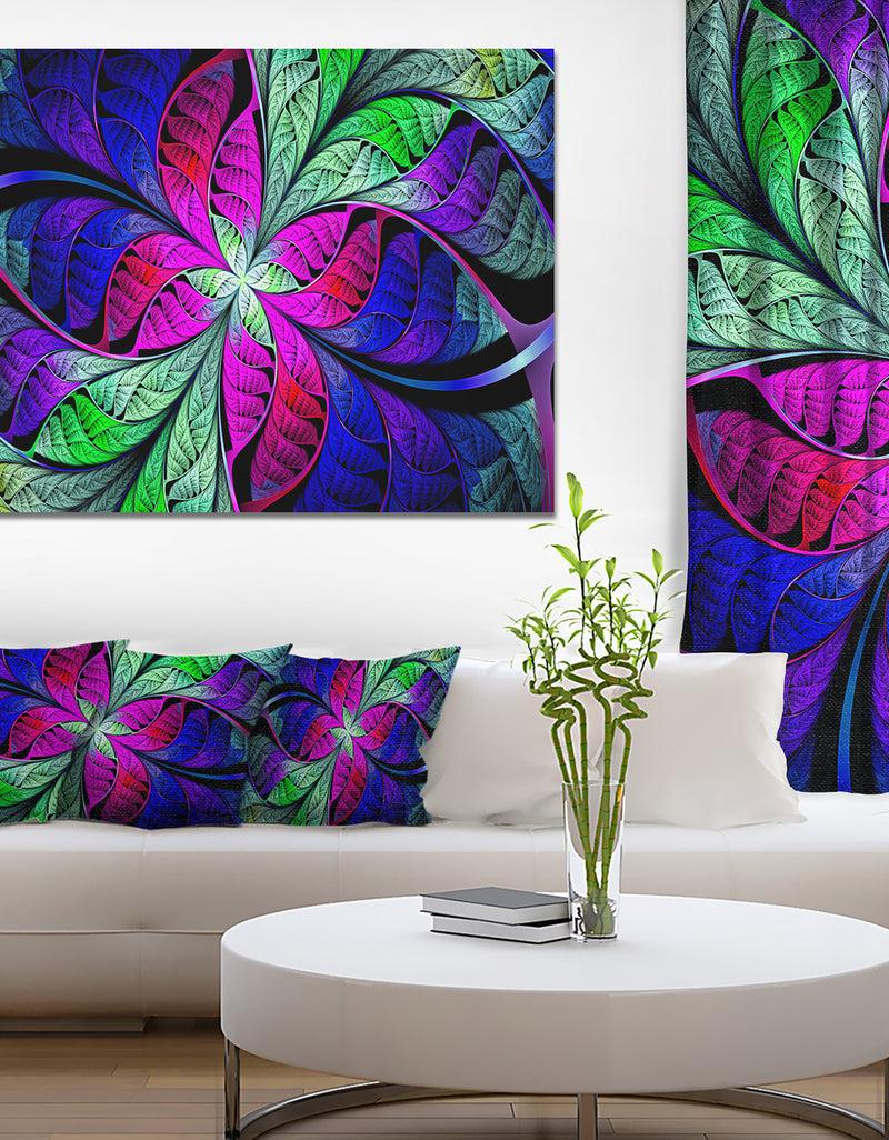 DesignQ Multi-Color Stained Glass Texture - Abstract Wall Art on Canvas