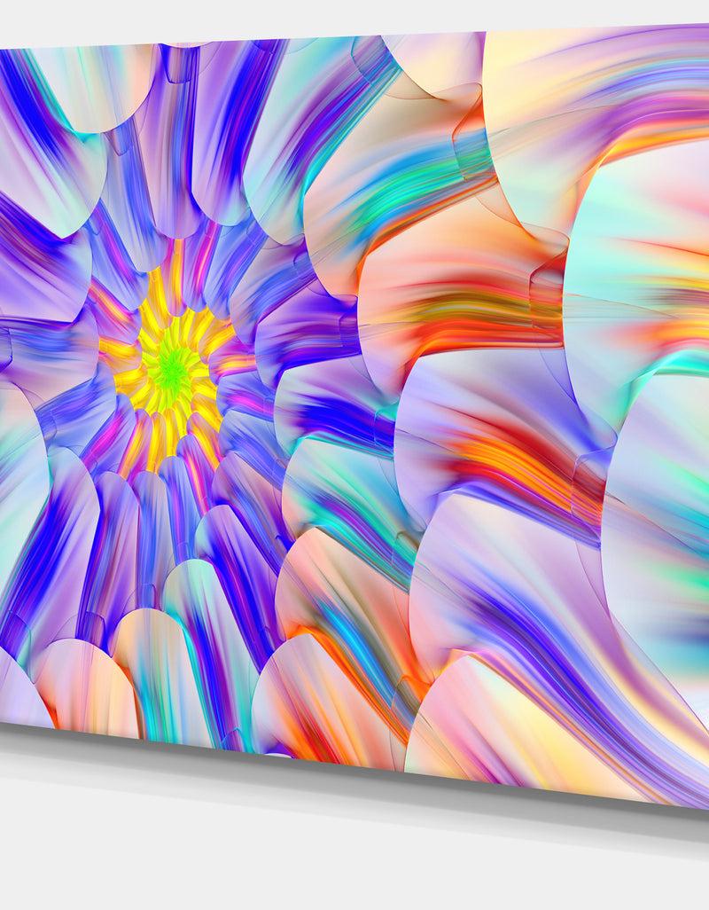 DesignQ Multi-Colored Stain Glass With Spirals - Modern Floral Art