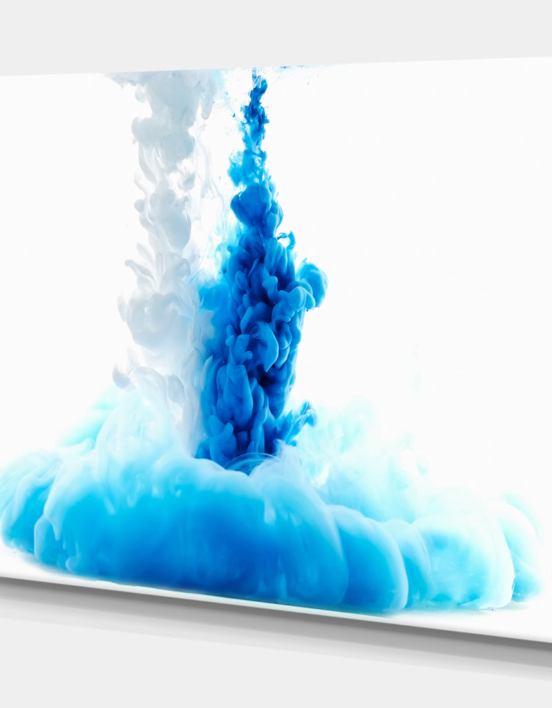 DesignQ Multicolored Swirling Drop Of Ink In Water - Contemporary Art On Wrapped Canvas