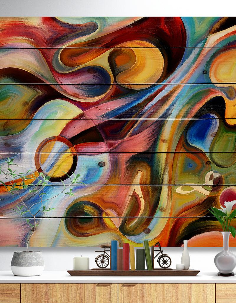 DesignQ Music beyond the Frames - Music Print on Natural Pine Wood