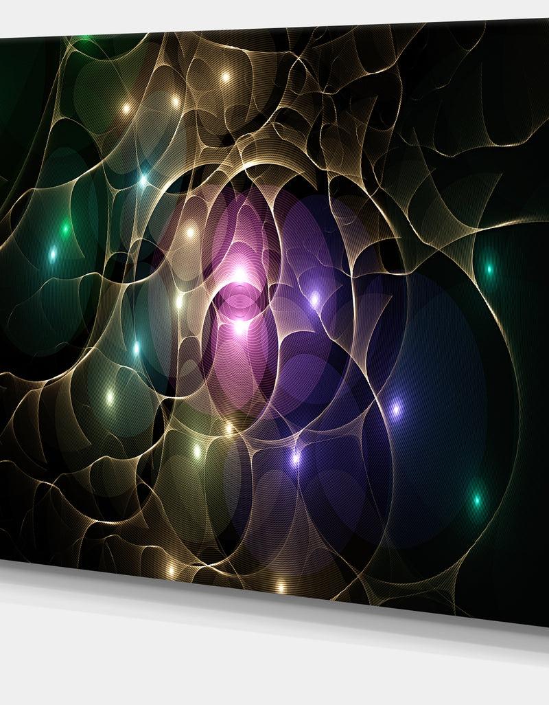 DesignQ Myriad Of Colored Space Circles - Extra Large Abstract Canvas Art Print