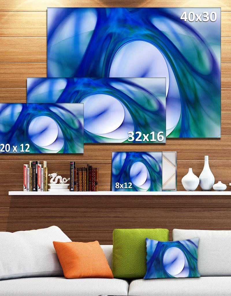 DesignQ Mystic Blue Fractal Wallpaper - Abstract Wall Art Canvas