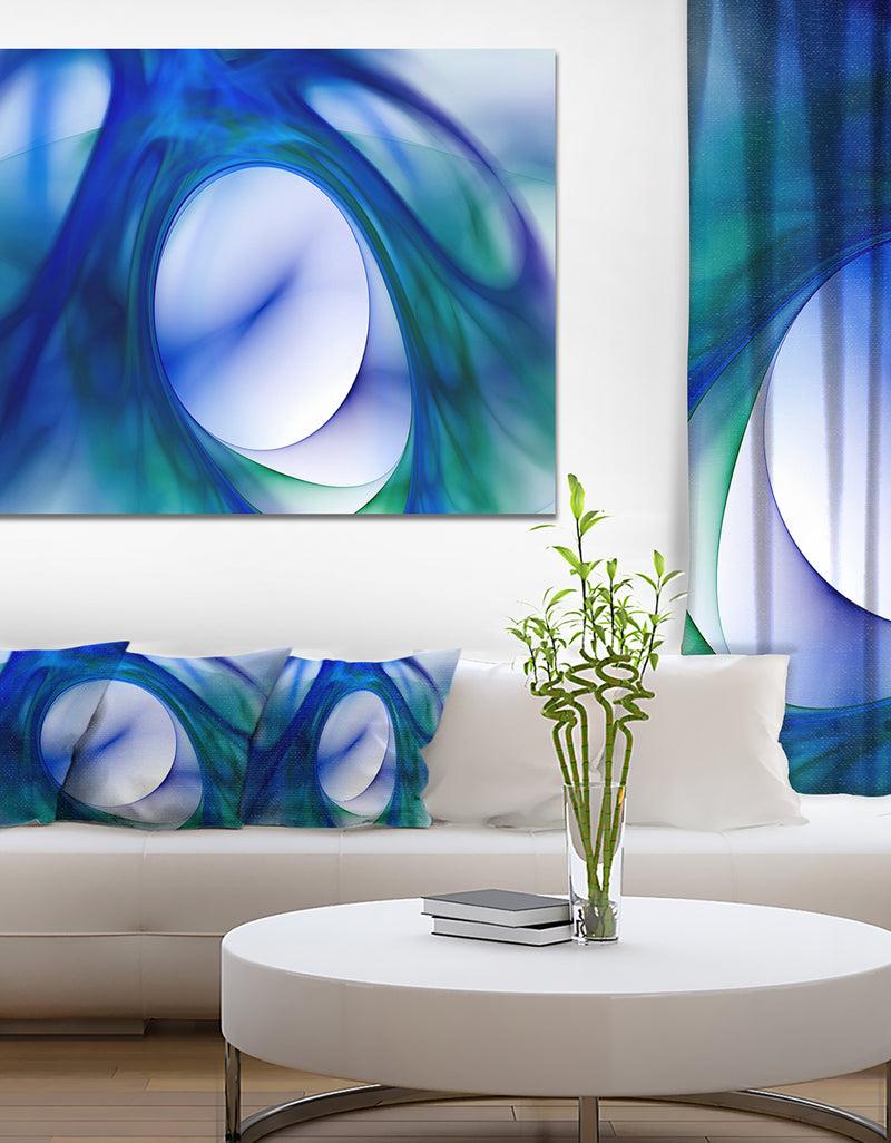 DesignQ Mystic Blue Fractal Wallpaper - Abstract Wall Art Canvas