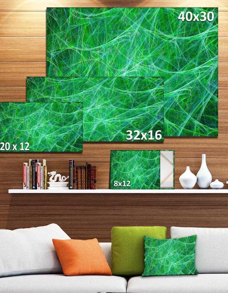 DesignQ Mystic Green Fractal Veins - Abstract Wall Art On Canvas