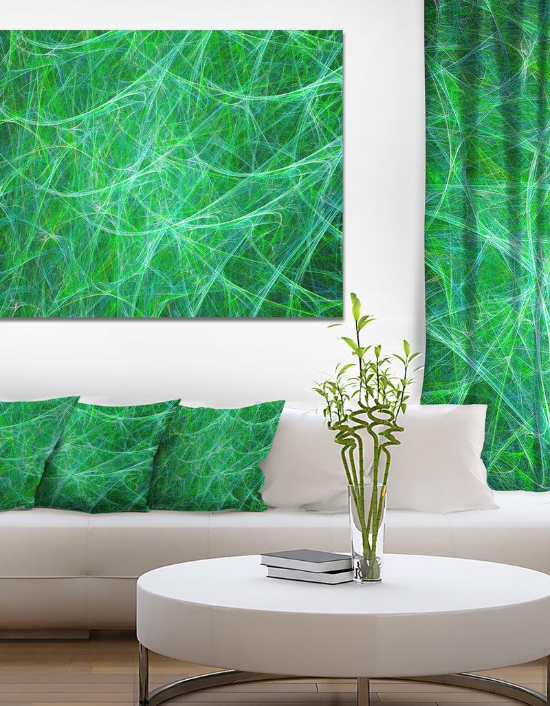 DesignQ Mystic Green Fractal Veins - Abstract Wall Art on Canvas