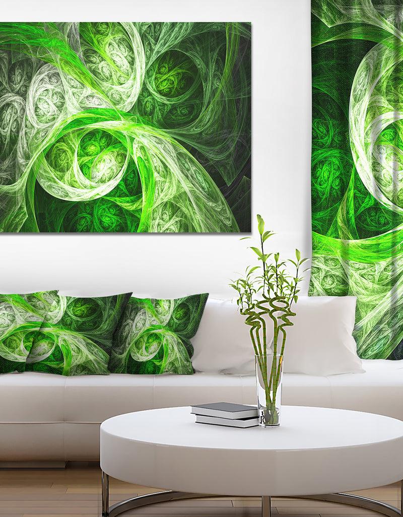 DesignQ Mystic Green Fractal Wallpaper - Abstract Wall Art on Canvas